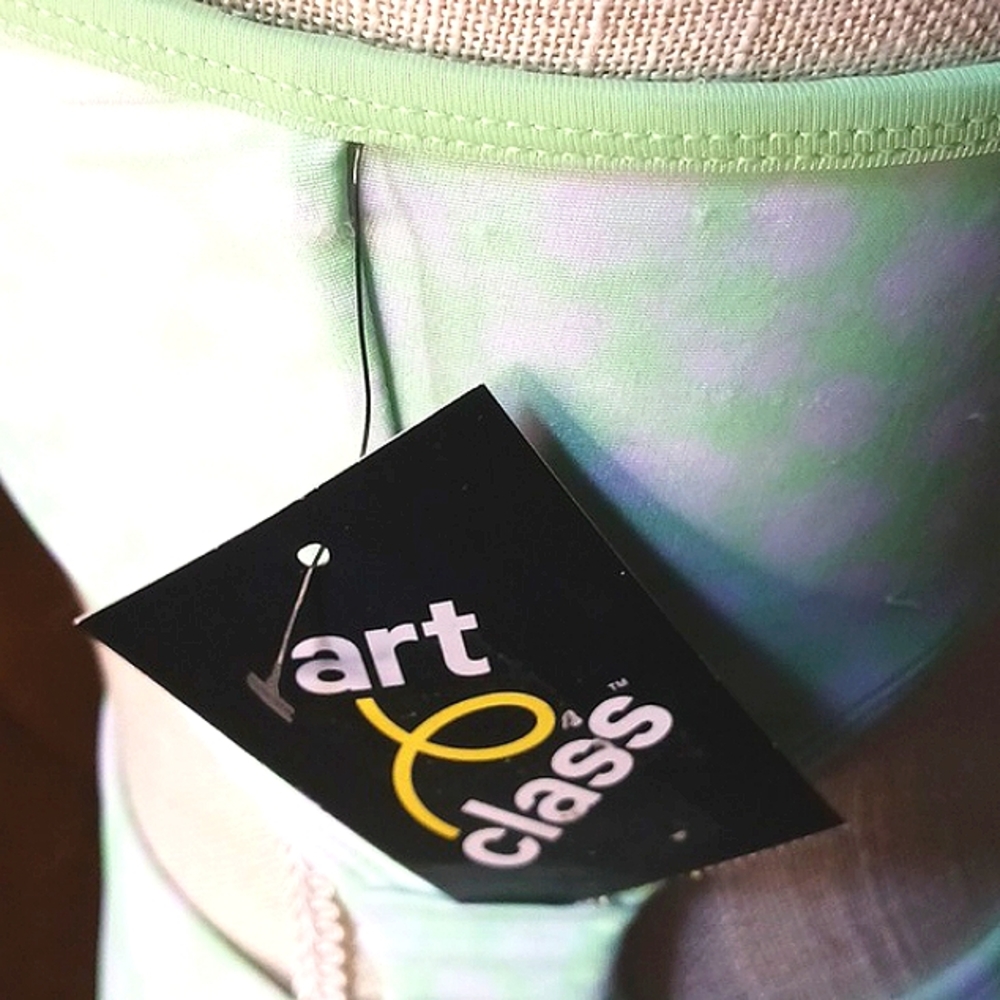 ART Class Girl's Fully Lined One Piece Swimsuit Neon Green/White Size XL - Picture 8 of 14
